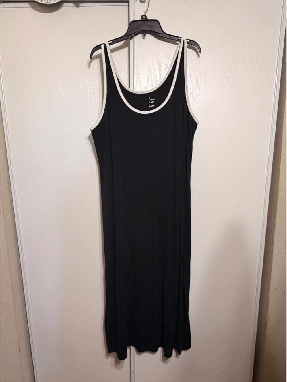 A New Day Black Tank Midi Dress Womens 2X Sleeveless Stretch Casual Maxi